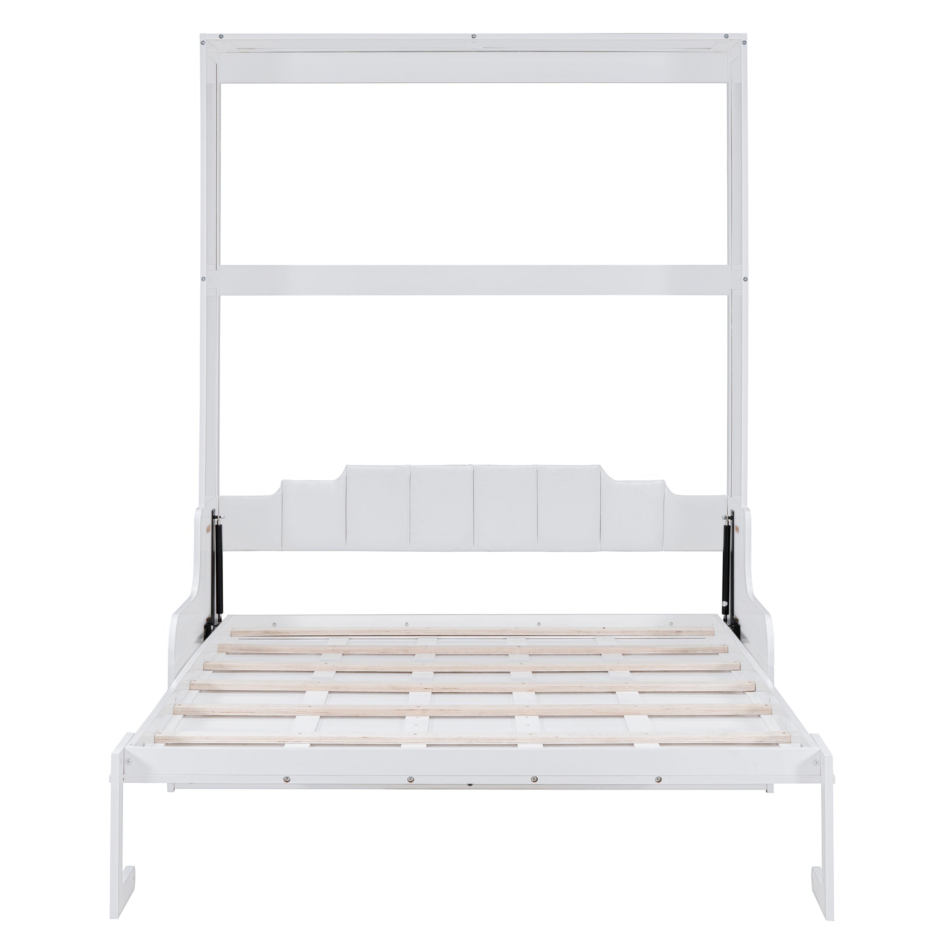 Queen Size Murphy Bed Wall Bed With Cushion,White Queen White Mdf Lvl