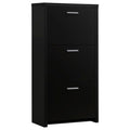 Black 3 Drawer Shoe Rack Freestanding 3 4 Drawers Black Primary Living Space Wood Shelves Contemporary,Modern Wood