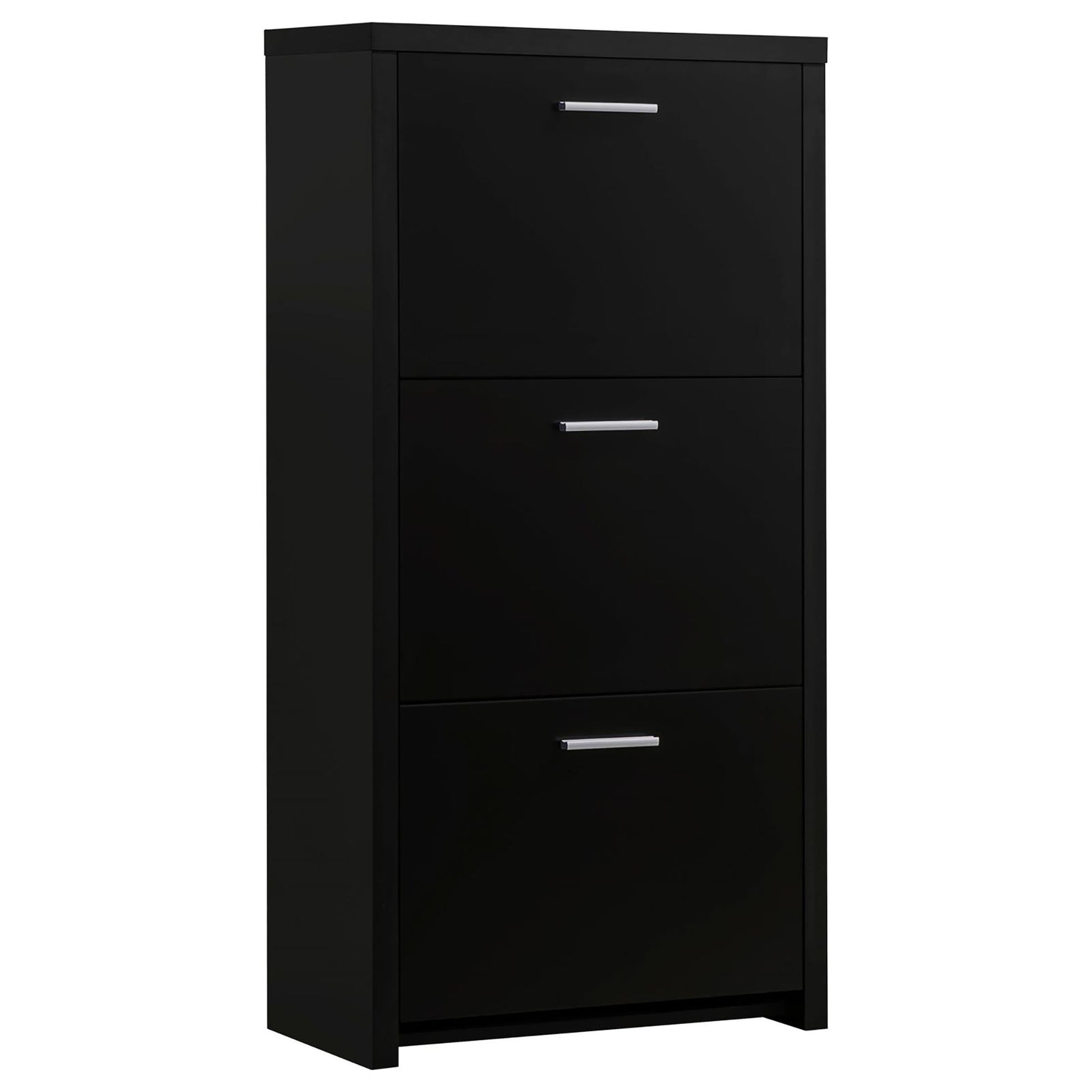 Black 3 Drawer Shoe Rack Freestanding 3 4 Drawers Black Primary Living Space Wood Shelves Contemporary,Modern Wood
