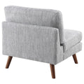 Grey Tufted Cushion Back Armless Chair Grey Primary Living Space Mid Century Modern Rubberwood Foam Upholstered