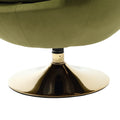 360 Degree Swivel Cuddle Barrel Accent Chairs, Round Armchairs With Wide Upholstered, Fluffy Fabric Chair For Living Room, Bedroom, Office, Waiting Rooms Olive Green Velvet