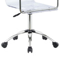 Clear And Chrome Acrylic Office Chair With Casters Clear Office Wipe Clean Contemporary,Modern Office Chairs Solid Back Adjustable Height Acrylic