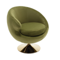 360 Degree Swivel Cuddle Barrel Accent Chairs, Round Armchairs With Wide Upholstered, Fluffy Fabric Chair For Living Room, Bedroom, Office, Waiting Rooms Olive Green Velvet