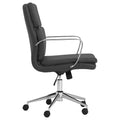 Black Height Adjustable Rolling Office Chair Black Office Contemporary,Modern Office Chairs Solid Back Foam Adjustable Height Upholstered