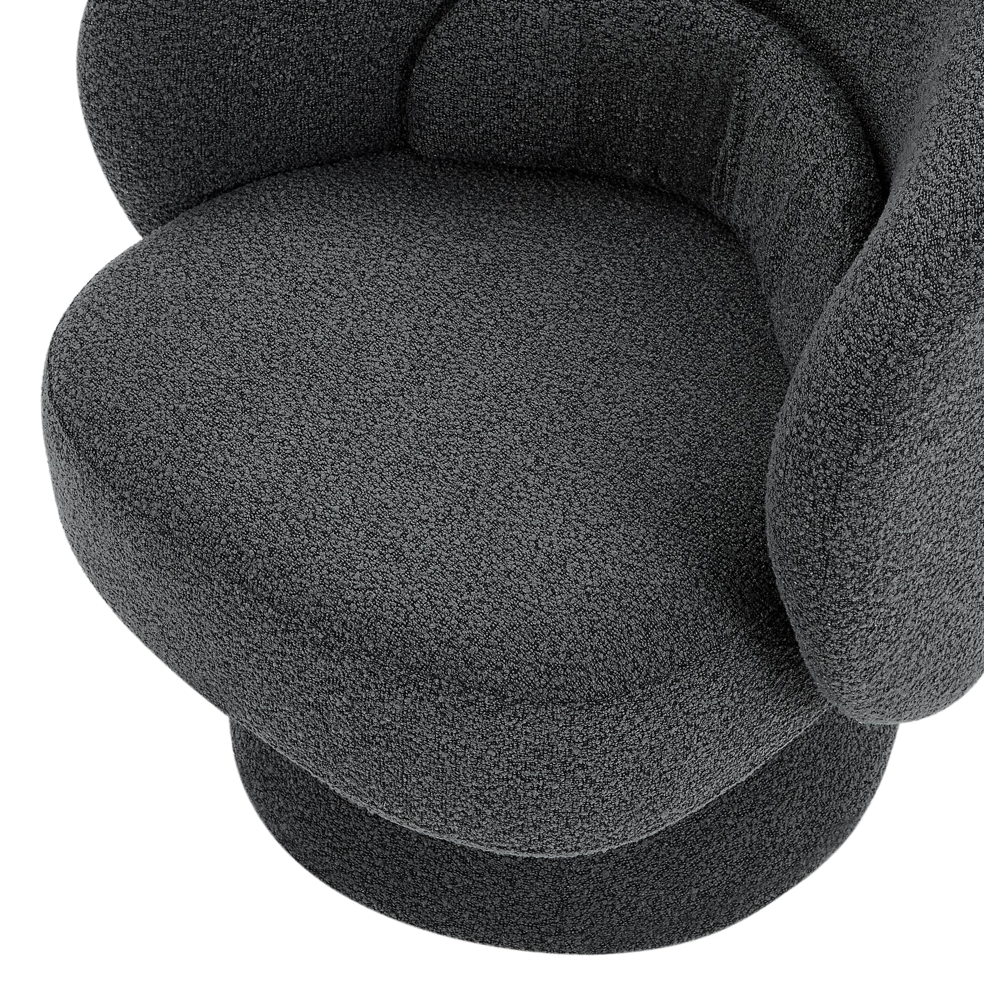 360 Degree Swivel Sherpa Accent Chair Modern Style Barrel Chair With Toss Pillows For Home Office, Living Room, Bedroom, Dark Grey Dark Gray Foam Fabric