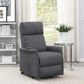 Charcoal Power Lift Recliner With Massage Function Grey Chenille Power Remote Wood Primary Living Space Cushion Back Contemporary,Modern Flared Arms Foam Upholstered