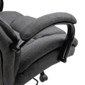 500Lbs Big And Tall Office Chair With Wide Seat, Ergonomic Executive Computer Chair With Adjustable Height, Swivel Wheels And Linen Finish, Dark Grey Grey Polyester