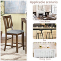 Dining Room Furniture Counter Height Chairs Set For 4, Kitchen Chair With Padded Seat, Walnut Wood Walnut Solid Back Seats 4 Dining Room Rubberwood Rubber Wood