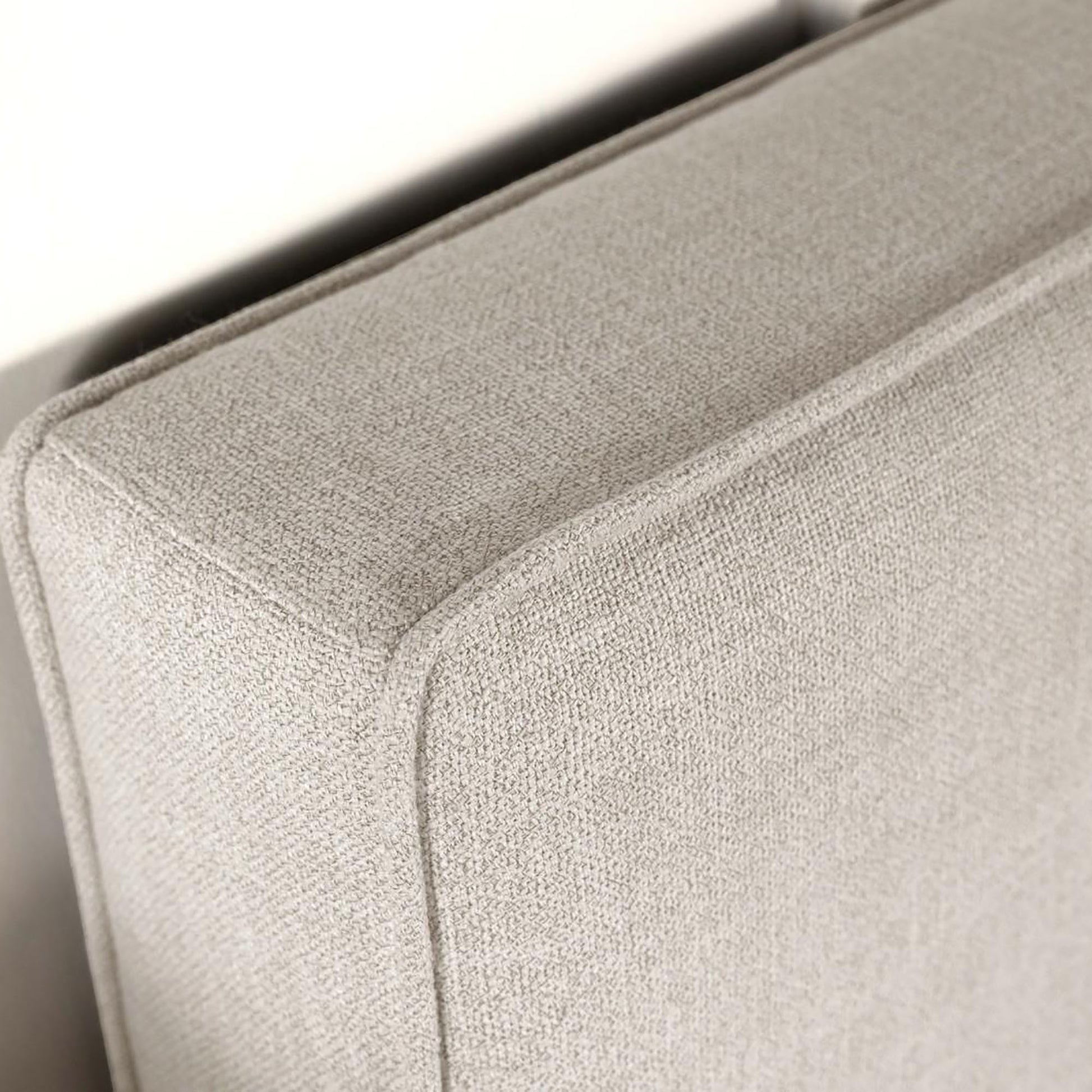 Sand Headboard With Self Welt Details Ivory Wood Bedroom Transitional Pine Bed Frame Foam Upholstered