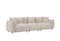 Originality Shapes Camel Lambswool Sherpa 4 Seater Sofa With Metal Legs, Solid Wood Frame Couch With 3 Pillows, Linear And Modular Version Design, Possibility Combined Armchair Current Style Camel