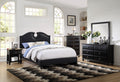 Black Faux Leather Unique Design Headboard 1Pc Queen Size Bed Bedroom Furniture Upholstered Modern Bedframe Box Spring Not Required Queen Black Wood Bedroom Contemporary,Modern,Transitional Bed Frame Faux Leather