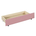 Full Size Upholstered Daybed With 2 Storage Drawers Sofa Bed Frame No Box Spring Needed, Linen Fabric Pink Full Pink Linen