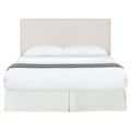 Sand Headboard With Self Welt Details Ivory Wood Bedroom Transitional Pine Bed Frame Foam Upholstered