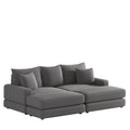 86.6 Inch Corduroy 3 Seater Sofa With 3 Back Pillows2 Toss Pillows And Two Ottoman ,Comfy Sofa Deep Seat Couch For Living Room Grey Corduroy