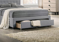 Light Grey Burlap Fabric 1Pcs Queen Size Bed W Drawer Button Tufted Arch Design Headboard Storage Fb Bedframe Bedroom Furniture Box Spring Not Required Queen Light Grey Wood Bedroom American Design,Contemporary,Modern,Transitional Bed Frame Burlap