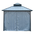 10*10Ft Patic Gazebo,Alu Gazebo With Steel Canopy,Outdoor Permanent Hardtop Gazebo Canopy For Patio, Garden, Backyard Gray Aluminium