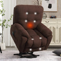 Power Lift Chair With Vibration Massage And Heating Functionrecliner Chair With Usb Charge Port And 2 Hidden Cup Holders Brownness A B C Brown Power Push Button Wood Soft Heavy Duty Cotton Wood
