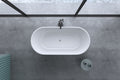 60'' Freestanding Gloss White Acrylic Soaking Bathtub With Toe Tap Chrome Drain And Classic Slotted Overflow, 24A02 60 Gloss White Acrylic