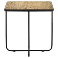 Travertine And Black Accent Table Brown Primary Living Space Contemporary,Modern Square Coffee & End Tables Stone Sled