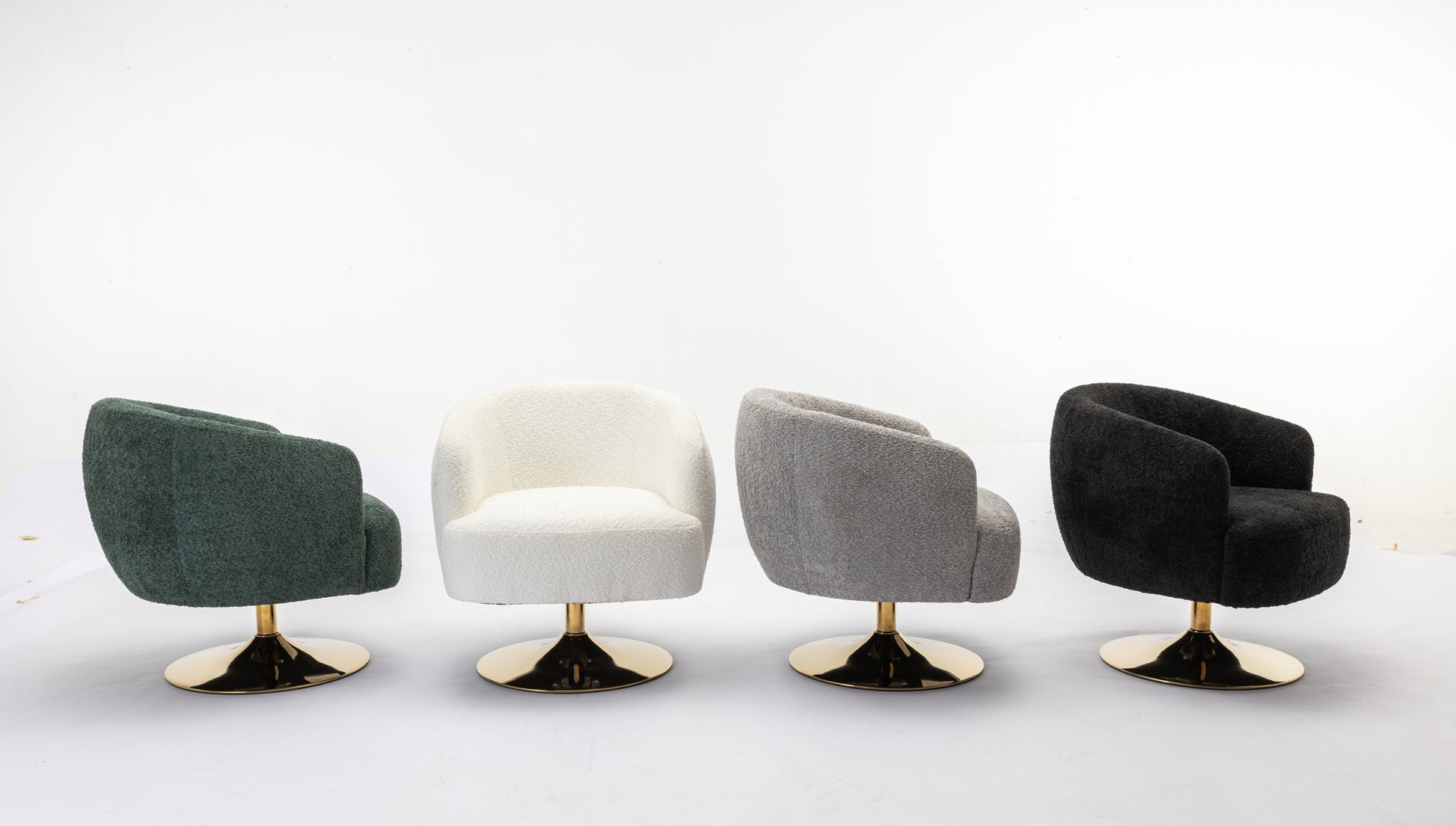 048 Chenille Fabric Accent Swivel Chair With Gold Metal Round Base,Light Gray Light Gray White Primary Living Space Modern Eucalyptus Foam Chenille