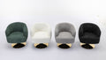 048 Chenille Fabric Accent Swivel Chair With Gold Metal Round Base,Light Gray Light Gray White Primary Living Space Modern Eucalyptus Foam Chenille