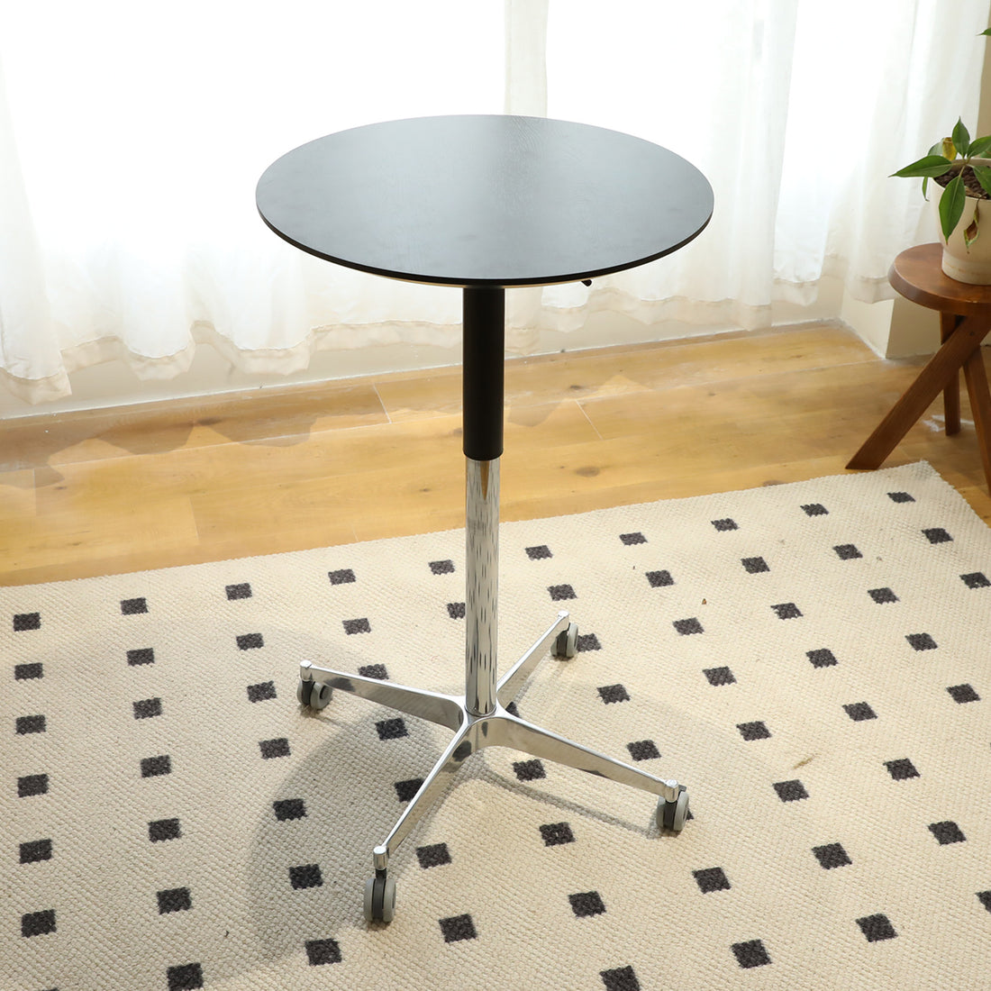 Movable Adjustable Bar Table Pub Table 360 Swivel Counter Bar Height Aluminum Star Base Movable For Stand Desk Bistro Table Dining Room Home Kitchen Table Black Aluminium Alloy