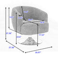 048 Chenille Fabric Accent Swivel Chair With Gold Metal Round Base,Light Gray Light Gray White Primary Living Space Modern Eucalyptus Foam Chenille