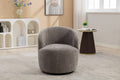 037 Chenille Fabric Swivel Accent Armchair Barrel Chair With Black Powder Coating Metal Ring,Gray Gray Primary Living Space Modern Eucalyptus Foam Chenille