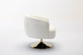 048 Chenille Fabric Accent Swivel Chair With Gold Metal Round Base,White White Primary Living Space Modern Eucalyptus Foam Chenille