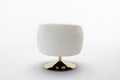 048 Chenille Fabric Accent Swivel Chair With Gold Metal Round Base,White White Primary Living Space Modern Eucalyptus Foam Chenille