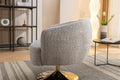 048 Chenille Fabric Accent Swivel Chair With Gold Metal Round Base,Light Gray Light Gray White Primary Living Space Modern Eucalyptus Foam Chenille
