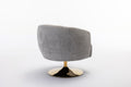 048 Chenille Fabric Accent Swivel Chair With Gold Metal Round Base,Light Gray Light Gray White Primary Living Space Modern Eucalyptus Foam Chenille