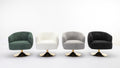048 Chenille Fabric Accent Swivel Chair With Gold Metal Round Base,Black Black White Primary Living Space Modern Eucalyptus Foam Chenille