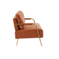 Small Sofa Seater Pet Friendly Fabric Upholstered Loveseat 2 Seater Couch With Removable Back Cushion And Metal Leg, Modern Couches For Small Spaces Living Room, Bedroom, Apartment, Brown Brown Fabric