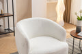 048 Chenille Fabric Accent Swivel Chair With Gold Metal Round Base,White White Primary Living Space Modern Eucalyptus Foam Chenille
