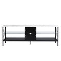 Tv Stand,Iron Tv Cabinet,Entertainment Center, Tv Set, Media Console, With Led Lights, Remote Control,Toughened Glass Stand,Can Be Placed In The Living Room, Bedroom, Color:White With Marble Texture White Primary Living Space 60 69 Inches 60 69 Inches 65