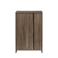 Kitchen Bar Table With Storage Shelves Dark Oak Mdf