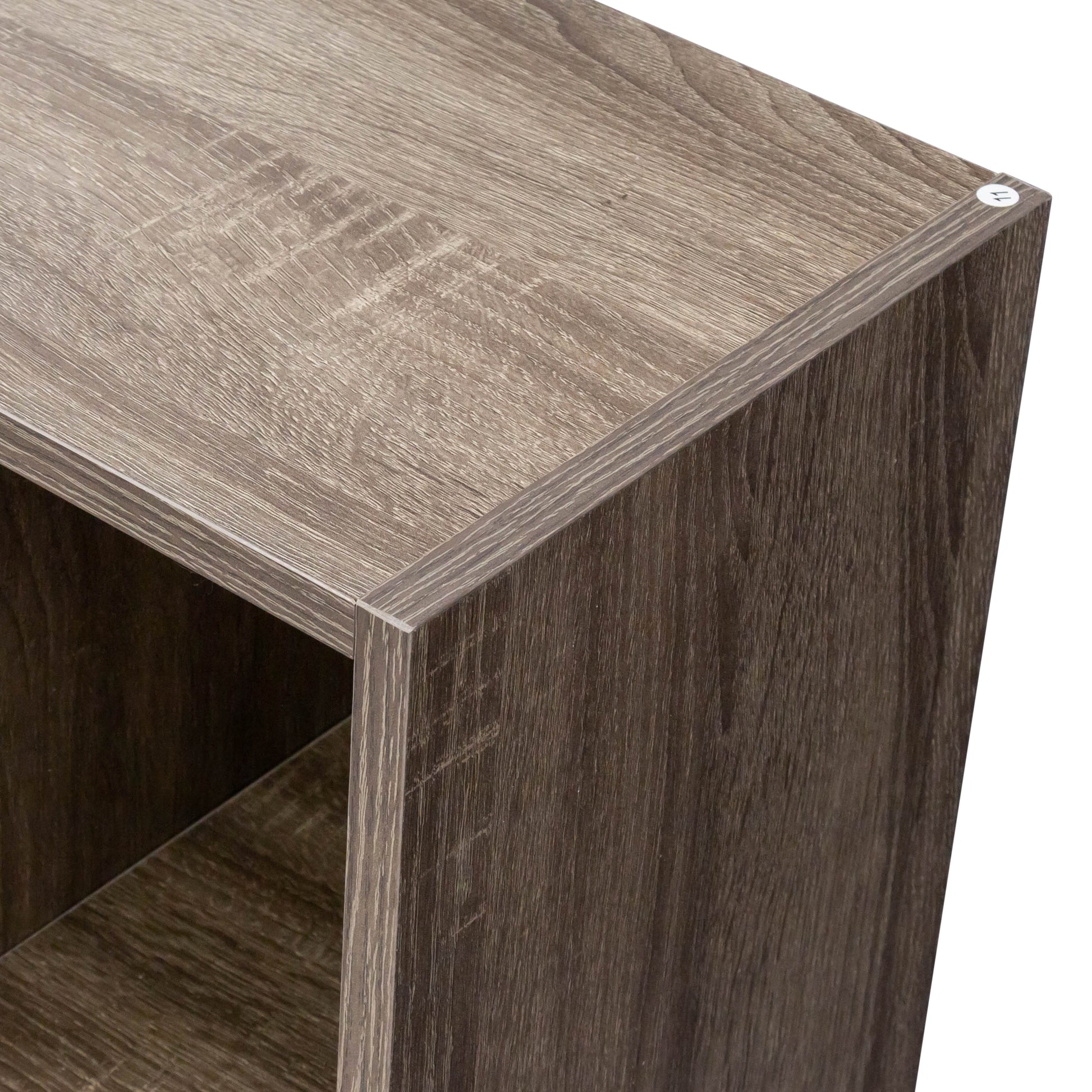 Kitchen Bar Table With Storage Shelves Dark Oak Mdf