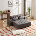 Convertible 3 In 1 Sleeper Sofa And Sectional Sofa With 4 Storage Space For Living Room,Corduroy Couch With 4 Pillows,Corduroy Grey Corduroy 3 Seat