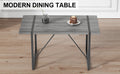 Industrial Rectangular Mdf Material Gray Dining Table With Texture, Equipped With A 1.57 Inch Thick Tabletop And Black Metal Legs, Used For Writing Desks, Kitchen Terraces, Dining Rooms 1529 Grey Mdf