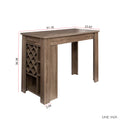 Kitchen Bar Table With Storage Shelves Dark Oak Mdf