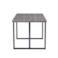Industrial Rectangular Mdf Material Gray Dining Table With Texture, Equipped With A 1.57 Inch Thick Tabletop And Black Metal Legs, Used For Writing Desks, Kitchen Terraces, Dining Rooms 1529 Grey Mdf