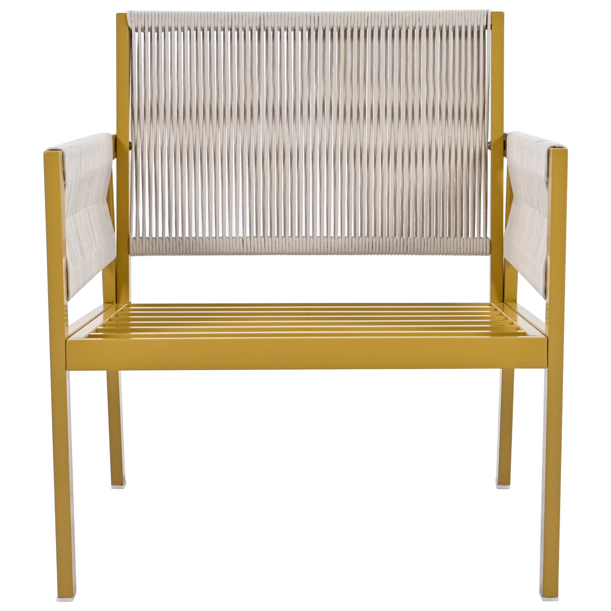 K&K 4 Piece Rope Patio Furniture Set, Outdoor Furniture With Tempered Glass Table, Patio Conversation Set Deep Seating With Thick Cushion For Backyard Porch Balcony Beige&Mustard Yellow Yes Complete Patio Set Beige Yellow Weather Resistant Frame Fade