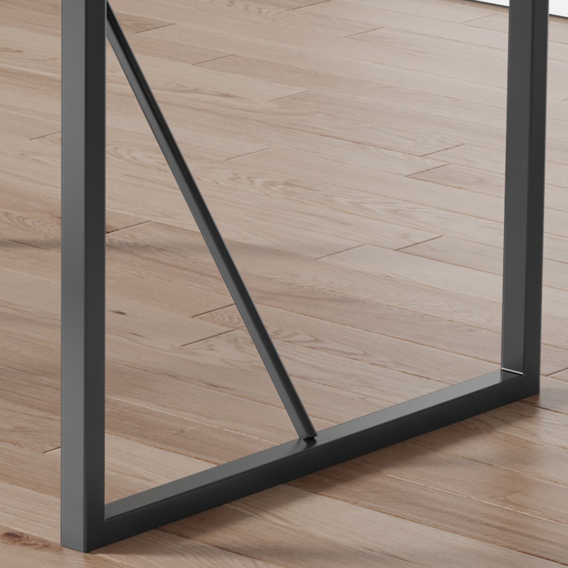 Industrial Rectangular Mdf Material Gray Dining Table With Texture, Equipped With A 1.57 Inch Thick Tabletop And Black Metal Legs, Used For Writing Desks, Kitchen Terraces, Dining Rooms 1529 Grey Mdf