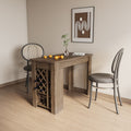 Kitchen Bar Table With Storage Shelves Dark Oak Mdf