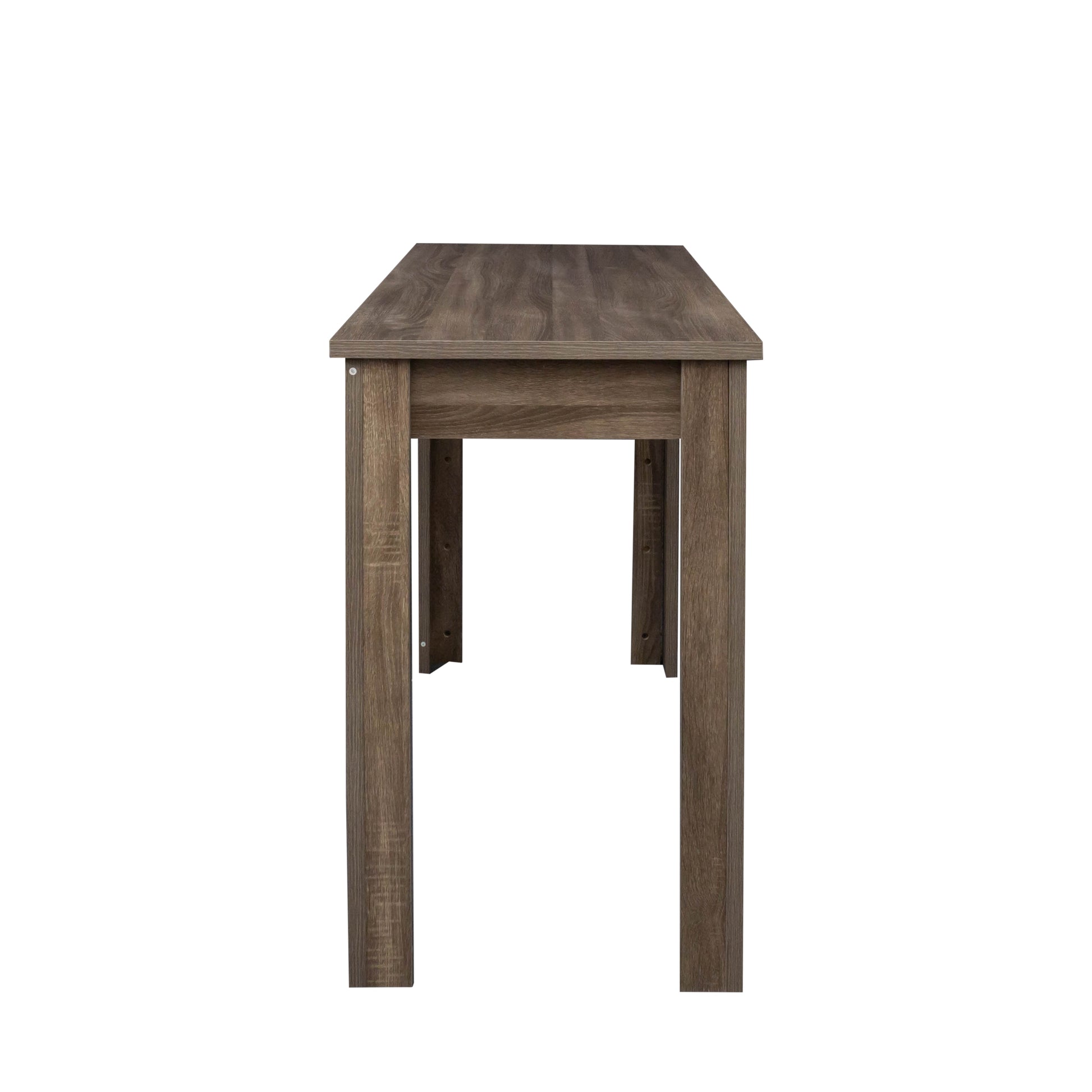 Kitchen Bar Table With Storage Shelves Dark Oak Mdf