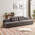 Convertible 3 In 1 Sleeper Sofa And Sectional Sofa With 4 Storage Space For Living Room,Corduroy Couch With 4 Pillows,Corduroy Grey Corduroy 3 Seat