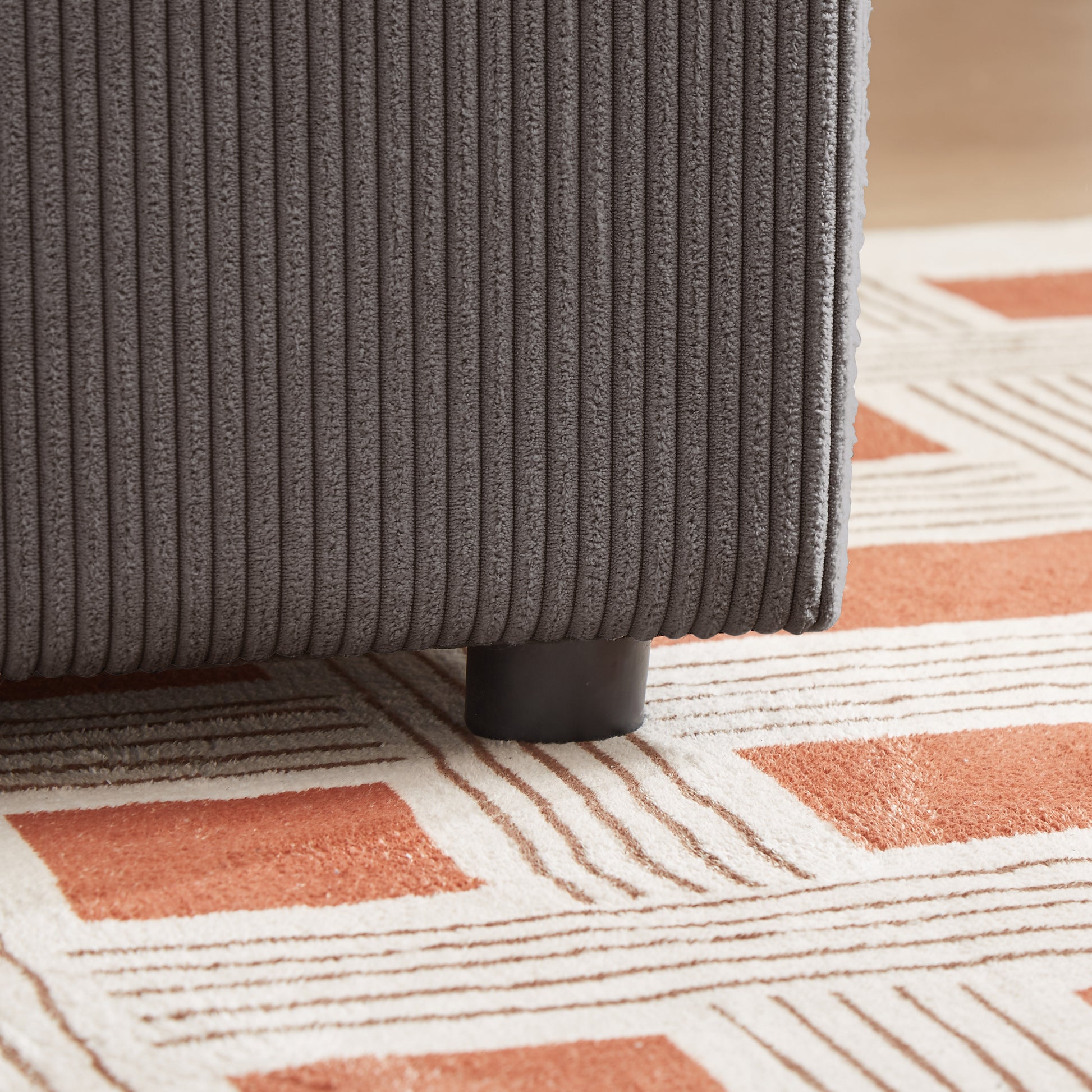 Convertible 3 In 1 Sleeper Sofa And Sectional Sofa With 4 Storage Space For Living Room,Corduroy Couch With 4 Pillows,Corduroy Grey Corduroy 3 Seat