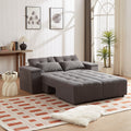Convertible 3 In 1 Sleeper Sofa And Sectional Sofa With 4 Storage Space For Living Room,Corduroy Couch With 4 Pillows,Corduroy Grey Corduroy 3 Seat