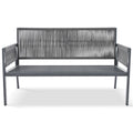 K&K 4 Piece Rope Patio Furniture Set, Outdoor Furniture With Tempered Glass Table, Patio Conversation Set Deep Seating With Thick Cushion For Backyard Porch Balcony Grey Yes Complete Patio Set Grey Weather Resistant Frame Fade Resistant Cushion Garden &